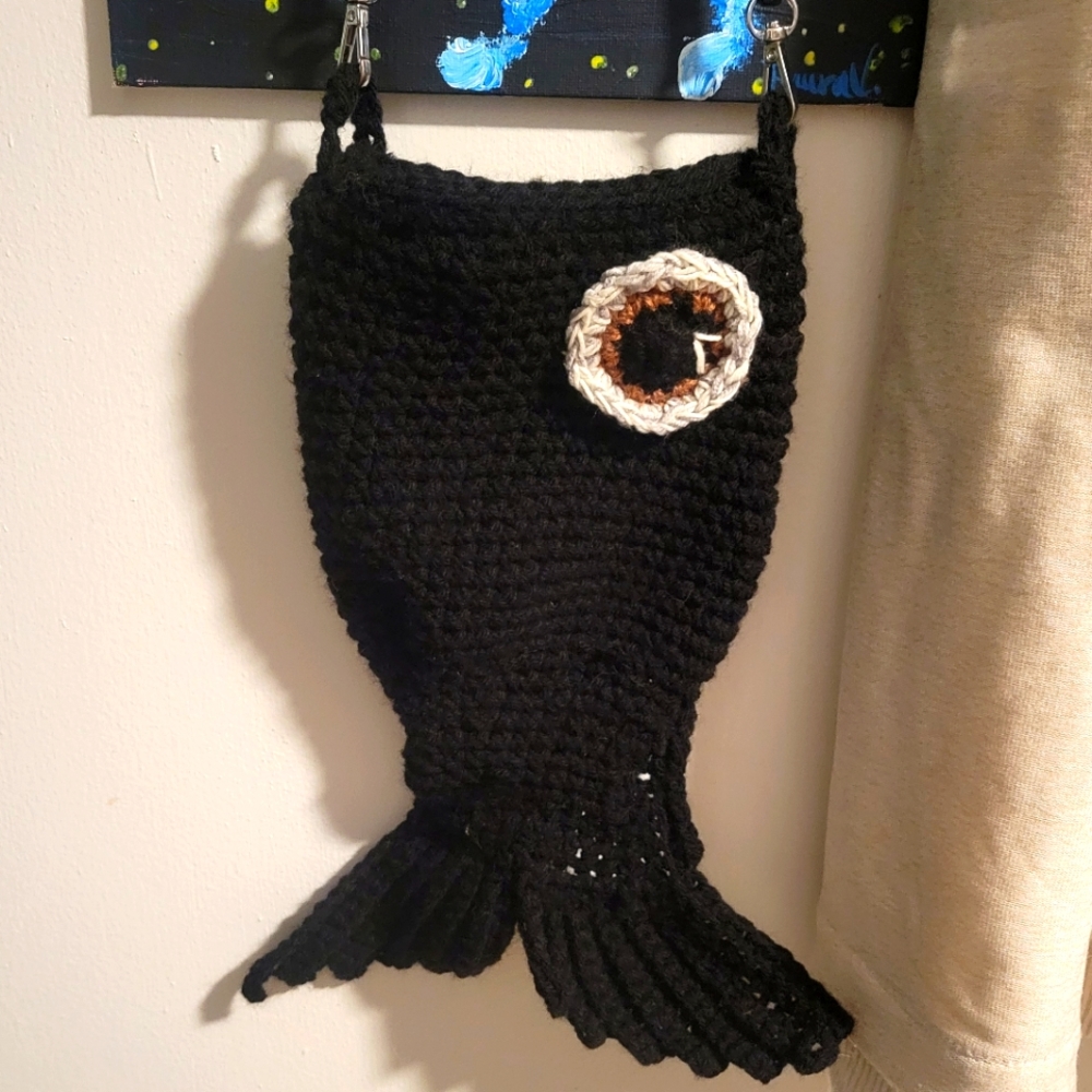 Handmade Crochet Fish Crossbody Bag